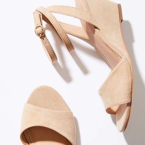 EUC LOFT Ankle Strap Wedge Sandals